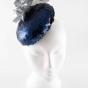 180102 Midnight and silver sequin button hat £195