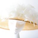 190520 Peanut sinamay downbrim with coque feathers £395